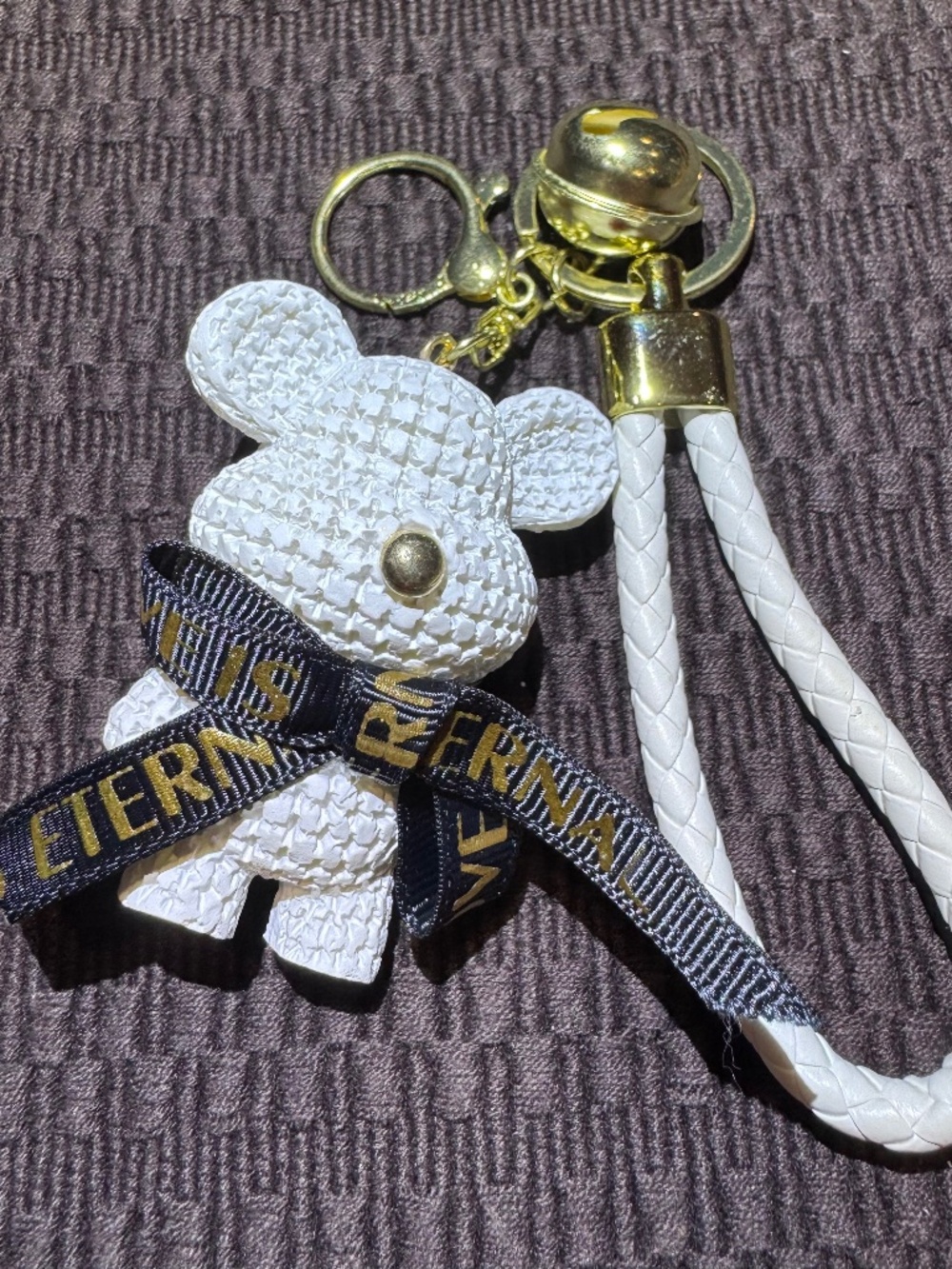 White Love is Eternal Keychain Purse Charm